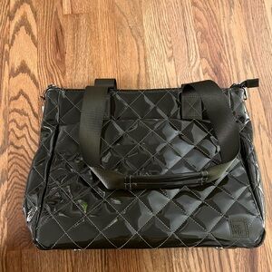 IHKWIP NWT quilt pattern military olive green anti theft tote